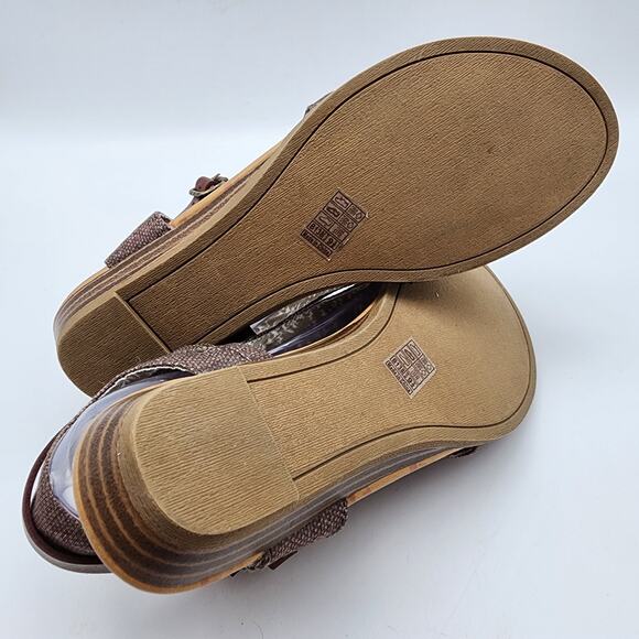 Blowfish Malibu Sandal Booties Flats Size 9.5 Brown Gladiator Fabric Open Toe - Picture 11 of 11